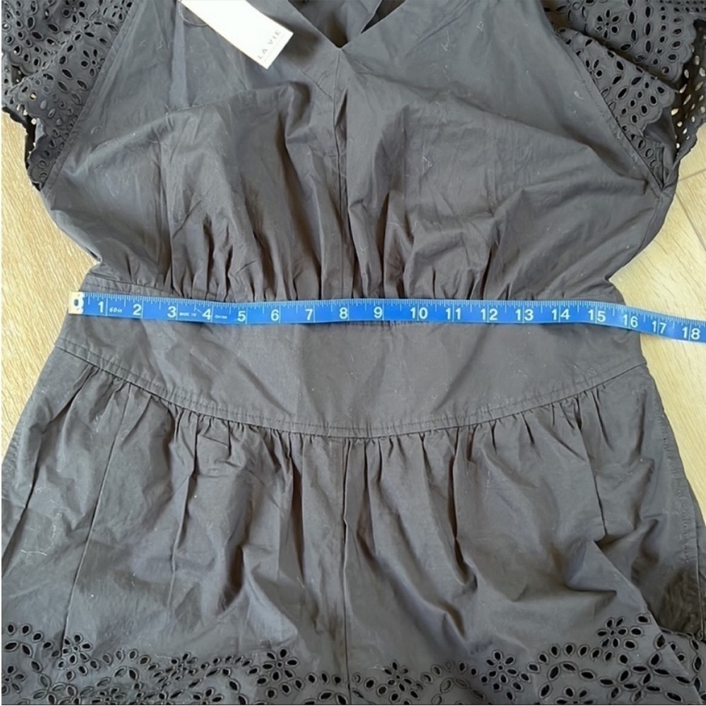 Rebecca Taylor La Vie Agatha Embroidered Eyelet Flutter Sleeve Romper - Picture 13 of 15